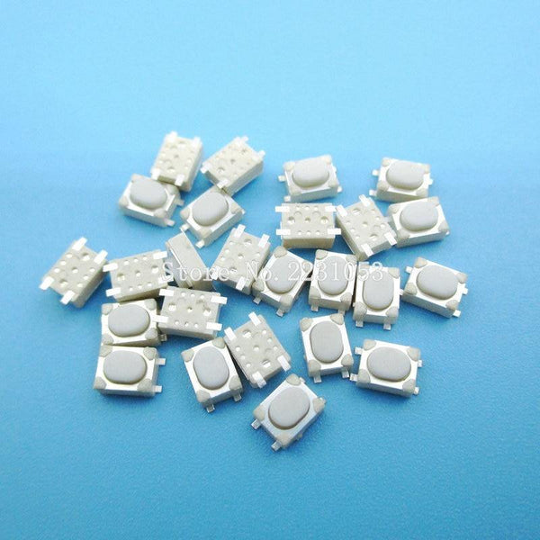 Planet Gates 200001056 100pcs/lot Micro Button Tact Switch SMD 4Pin 3X4X2.5MM White Tactile Tact Push Button Micro Switch Momentary 3*4*2.5mm S
