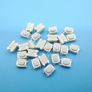 Planet Gates 200001056 100pcs/lot Micro Button Tact Switch SMD 4Pin 3X4X2.5MM White Tactile Tact Push Button Micro Switch Momentary 3*4*2.5mm S