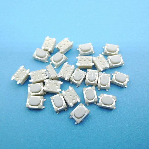 Planet Gates 200001056 100pcs/lot Micro Button Tact Switch SMD 4Pin 3X4X2.5MM White Tactile Tact Push Button Micro Switch Momentary 3*4*2.5mm S