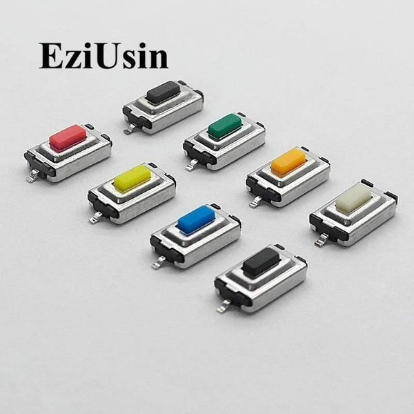 Planet Gates 200001056 100pcs Tact Touch Micro Switch 3X6X2.5MM 3*6*2.5 SMD White Red Black  Black Orange  Green Blue Brown Button Head
