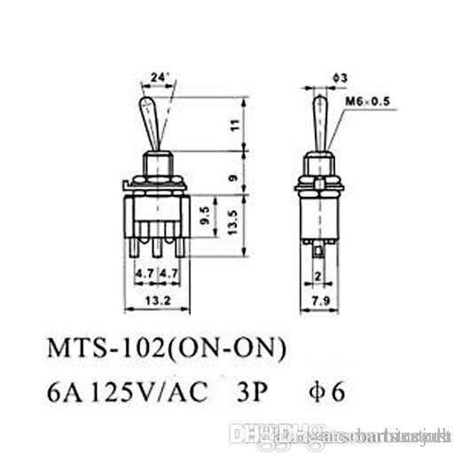 Planet Gates 200001056 10pc/LOT Blue Mini MTS-102 3-Pin SPDT ON-ON 6A 125VAC Miniature Toggle Switches  MTS-103 3-Pin  ON-OFF-ON