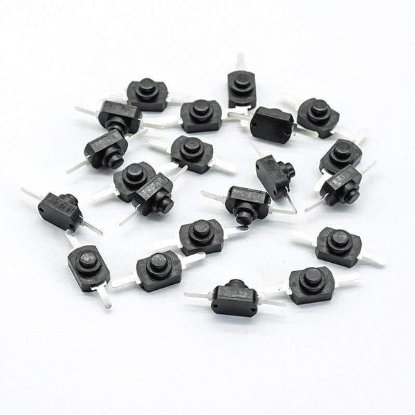Planet Gates 200001056 10pcs 1A 30V DC 2A 250V White/Black Latching On Off Mini Torch Push Button Switch Hot Sale