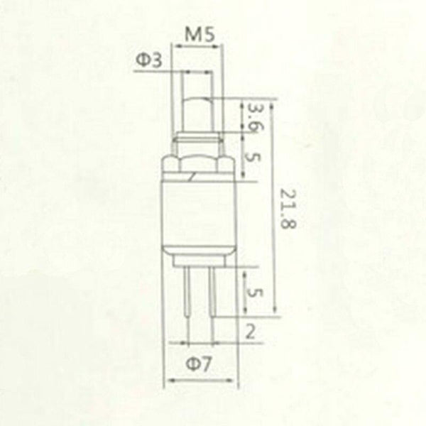 Planet Gates 200001056 10pcs 5mm Spring Return Momentary Micro Push Button Switch 0.5A 125VAC DS-402