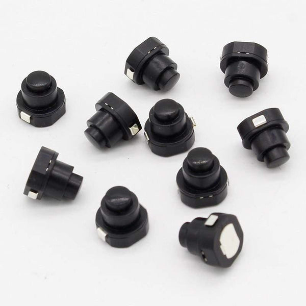 Planet Gates 200001056 10PCS A Lot Flashlight Torch Part Round Push Button Switch Black DC 30V 1A 10mm X 10mm (D*H)