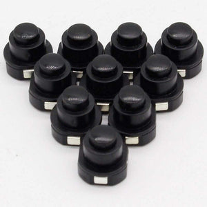 Planet Gates 200001056 10PCS A Lot Flashlight Torch Part Round Push Button Switch Black DC 30V 1A 10mm X 10mm (D*H)