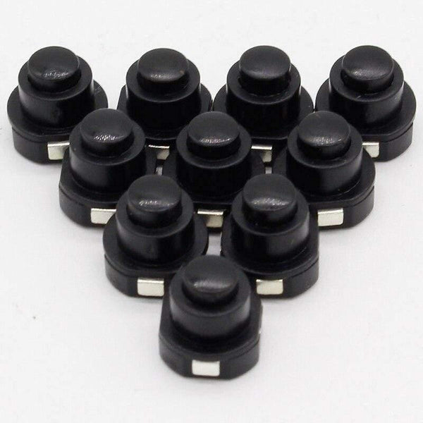 Planet Gates 200001056 10PCS A Lot Flashlight Torch Part Round Push Button Switch Black DC 30V 1A 10mm X 10mm (D*H)