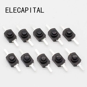 Planet Gates 200001056 10pcs DC 30V 1A Black On Off Mini Push Button Switch For Electric Torch