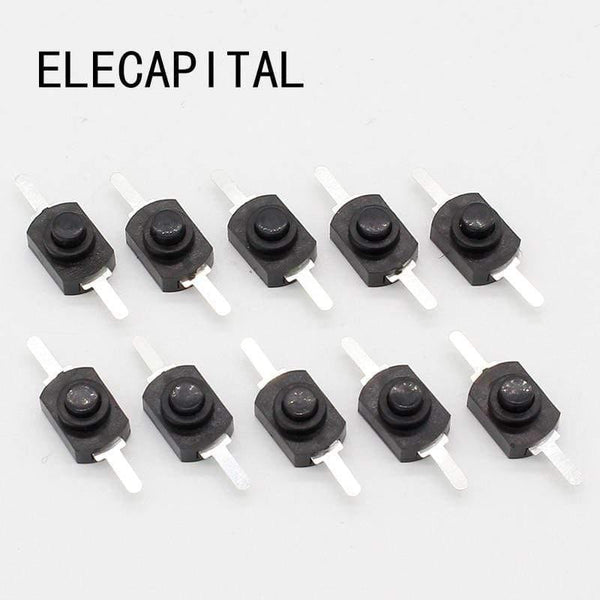Planet Gates 200001056 10pcs DC 30V 1A Black On Off Mini Push Button Switch For Electric Torch
