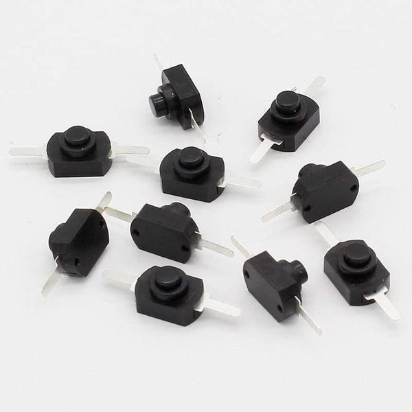 Planet Gates 200001056 10pcs DC 30V 1A Black On Off Mini Push Button Switch For Electric Torch