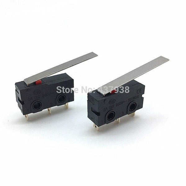 Planet Gates 200001056 10PCS Mini Micro Switch Roller ARC Lever SPDT Snap Action 3A 250V AC 5A 125V NC-NO-C With Pulley 3 Pins Stroke Limit Switch