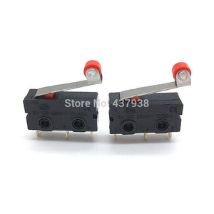 Planet Gates 200001056 10PCS Mini Micro Switch Roller ARC Lever SPDT Snap Action 3A 250V AC 5A 125V NC-NO-C With Pulley 3 Pins Stroke Limit Switch