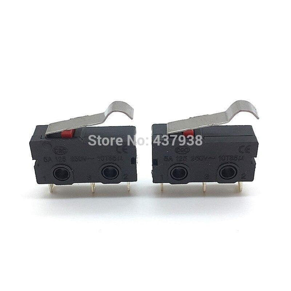 Planet Gates 200001056 10PCS Mini Micro Switch Roller ARC Lever SPDT Snap Action 3A 250V AC 5A 125V NC-NO-C With Pulley 3 Pins Stroke Limit Switch
