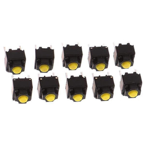 Planet Gates 200001056 10pcs Mute Button 6*6*7.3mm Silent Switch Wireless Mouse Wired Mouse Button Micro Switch Yellow Push Button Switch