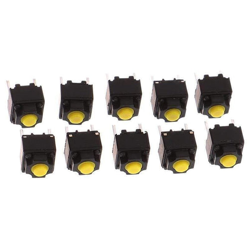 Planet Gates 200001056 10pcs Mute Button 6*6*7.3mm Silent Switch Wireless Mouse Wired Mouse Button Micro Switch Yellow Push Button Switch
