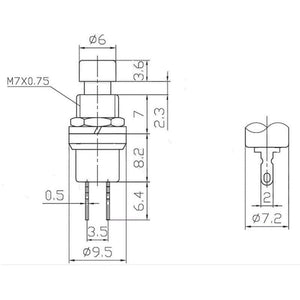 Planet Gates 200001056 10pcs  NO Normally Open Mini Momentary Spring Return Push Button Switches Black
