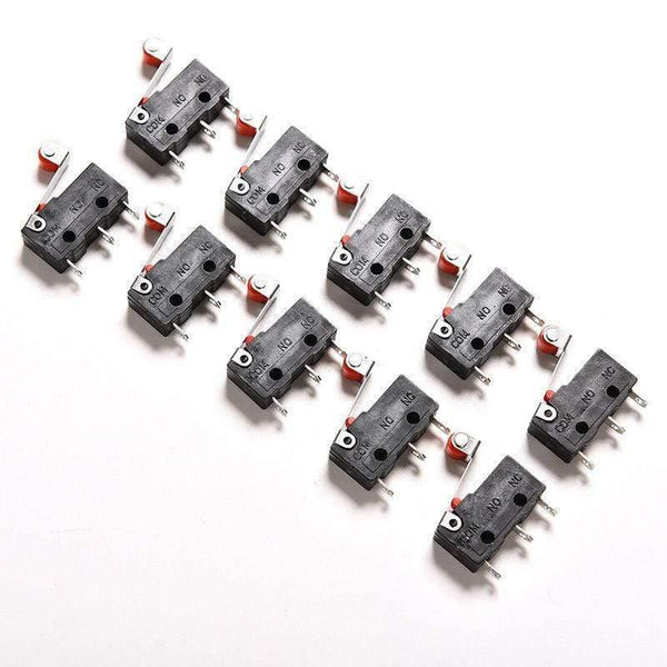 Planet Gates 200001056 10pcs Roller Lever Arm PCB Terminals Micro Limit Normal Open/Close Switch KW12-3