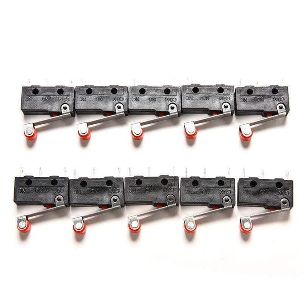 Planet Gates 200001056 10pcs Roller Lever Arm PCB Terminals Micro Limit Normal Open/Close Switch KW12-3