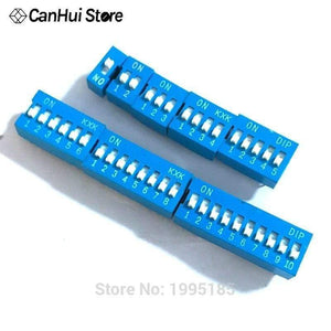 Planet Gates 200001056 10pcs Slide Type Switch Module 1 2 3 4 5 6 7 8 10 PIN 2.54mm Position Way DIP  Pitch Toggle Switch Blue Snap Switch Dial Switch