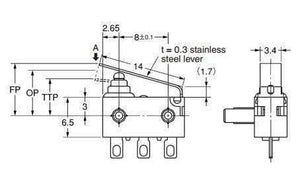 Planet Gates 200001056 1PCS Original New D2HW-EL291H-A515-AQD Car Door Lock Micro Switch IP67 Waterproof Touch With Metal Handle D2HW  For VW Jett