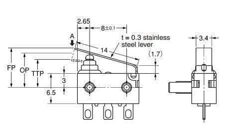 Planet Gates 200001056 1PCS Original New D2HW-EL291H-A515-AQD Car Door Lock Micro Switch IP67 Waterproof Touch With Metal Handle D2HW  For VW Jett