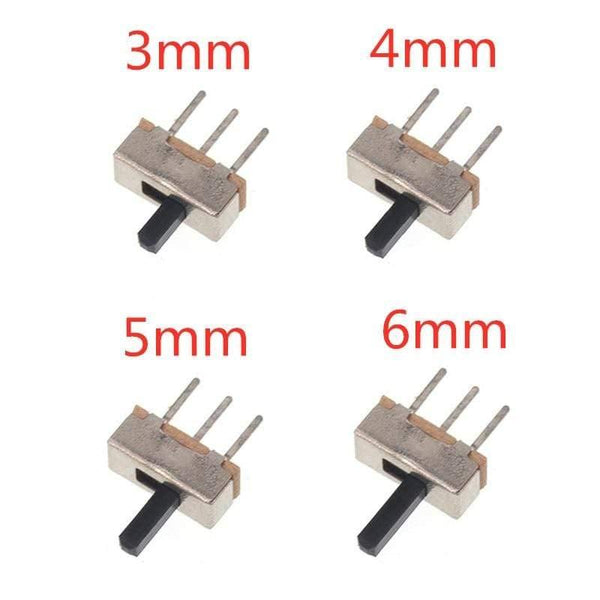 Planet Gates 200001056 20Pcs SS12D00 Interruptor On-off Mini Slide Switch 3pin 1P2T 2 Position High Quality Toggle Switch Handle Length:3MM/4MM/5MM/6MM