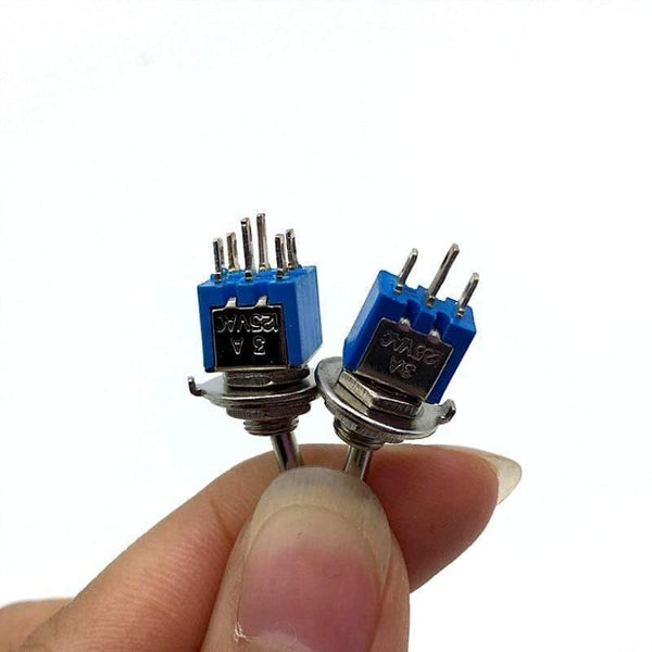 Planet Gates 200001056 2PCS 6mm Switches Miniature Toggle Switch Single Pole Double Throw Mini Waterproof Cap Smart Micro Switch Electronic Gadgets 6A