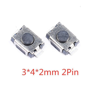 Planet Gates 200001056 3X4X2mm 2Pin 50PCS Tact Switch Silicone Button Micro Switch 3*4*2mm 3x6x4.3mm 2Pin 3x6x2.5mm 4*4*1.5mm SMD 4 Feet