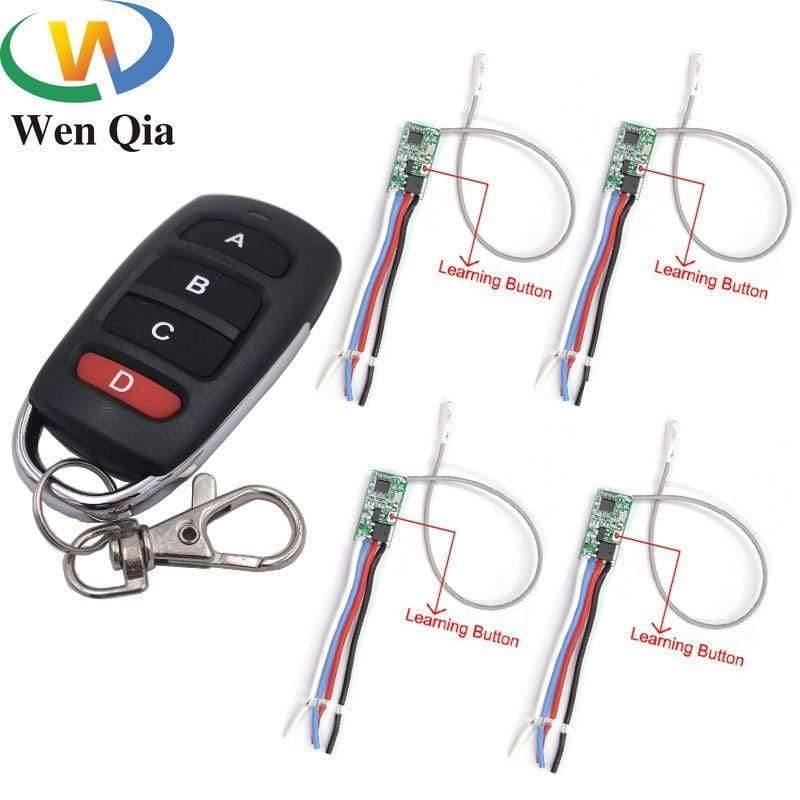 Planet Gates 200001056 433mhz DC 3.6V 6V 12V 24V 1CH Relay Wireless RF Remote Control Switch Module With 4buttons Transmitter Power LED Lamp Light DIY