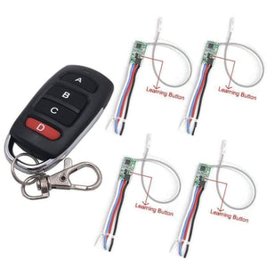 Planet Gates 200001056 4R 1RC 433mhz DC 3.6V 6V 12V 24V 1CH Relay Wireless RF Remote Control Switch Module With 4buttons Transmitter Power LED Lamp Light DIY