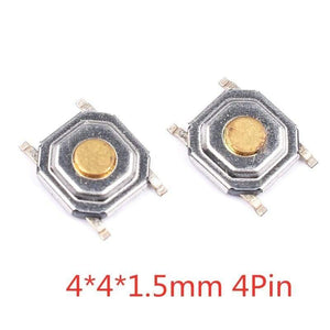 Planet Gates 200001056 4X4X1.5mm 4Pin 50PCS Tact Switch Silicone Button Micro Switch 3*4*2mm 3x6x4.3mm 2Pin 3x6x2.5mm 4*4*1.5mm SMD 4 Feet