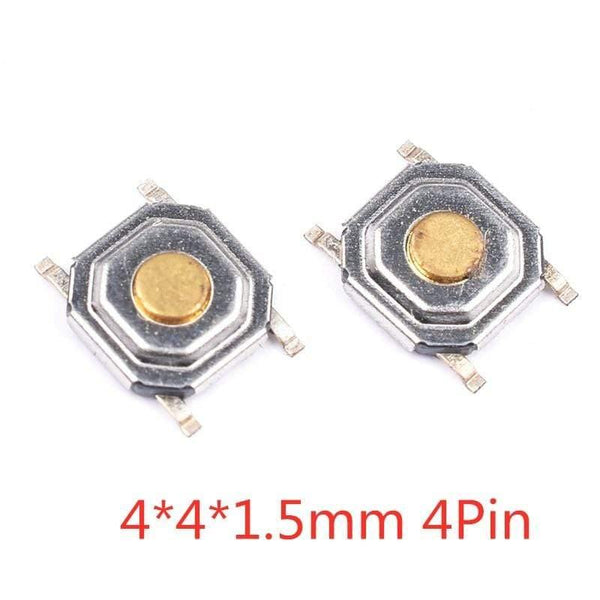 Planet Gates 200001056 4X4X1.5mm 4Pin 50PCS Tact Switch Silicone Button Micro Switch 3*4*2mm 3x6x4.3mm 2Pin 3x6x2.5mm 4*4*1.5mm SMD 4 Feet