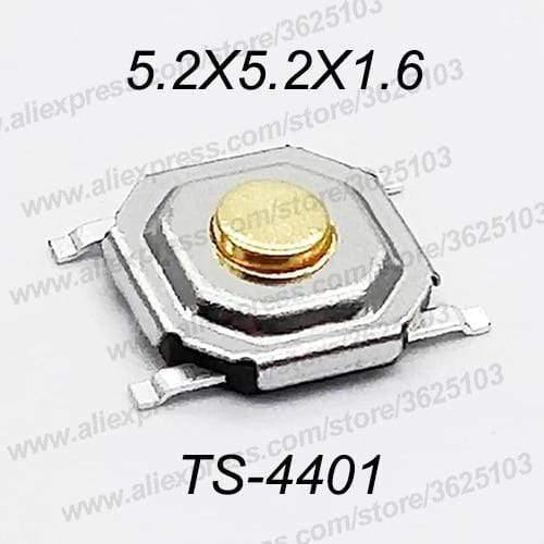 Planet Gates 200001056 4X4X1.6 SMD / QTY 50PCS 50PCS/LOT SMD 4*4*1.5MM~7MM 4X4X1.5MM~7MM 5.2mm X 5.2mm Tactile Tact Push Button Micro Switch Momentary Push Button Copper Head