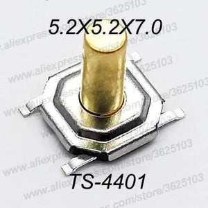 Planet Gates 200001056 4X4X7 SMD / QTY 50PCS 50PCS/LOT SMD 4*4*1.5MM~7MM 4X4X1.5MM~7MM 5.2mm X 5.2mm Tactile Tact Push Button Micro Switch Momentary Push Button Copper Head