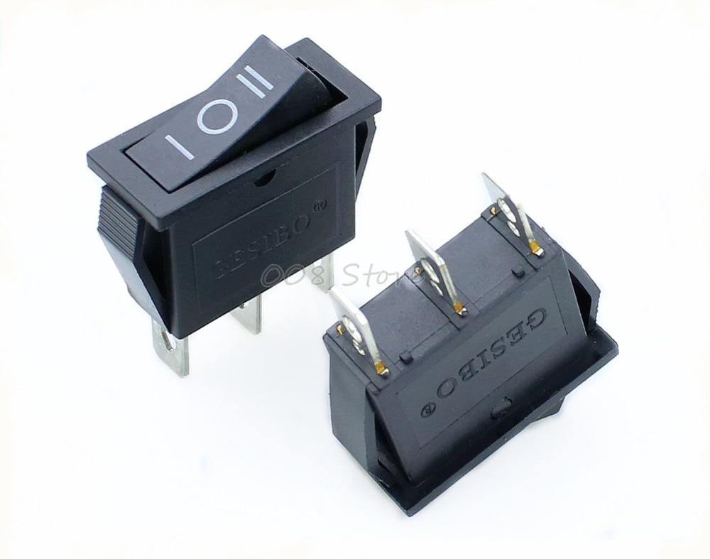 Planet Gates 200001056 5 Pcs X AC 15A 250V /20A 125V 3 Pin SPDT KCD3 ON-OFF-ON 3 Position BLACK Boat Rocker Switch