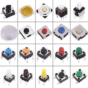 Planet Gates 200001056 500pcs Assorted Key Push Button Touch Micro Switch Kit Car Remote Control Tablet PC Repair Package Tactile Interruptor Connector