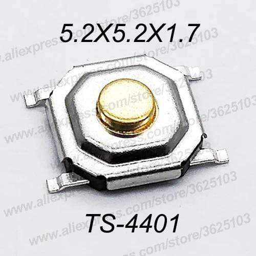 Planet Gates 200001056 50PCS/LOT SMD 4*4*1.5MM~7MM 4X4X1.5MM~7MM 5.2mm X 5.2mm Tactile Tact Push Button Micro Switch Momentary Push Button Copper Head