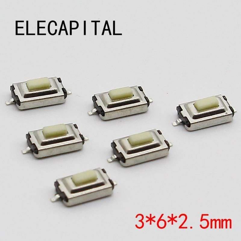 Planet Gates 200001056 50pcs/lot SMT 3x6x2.5MM 2PIN Tactile Tact Push Button Micro Switch G73 Self-reset Momentary