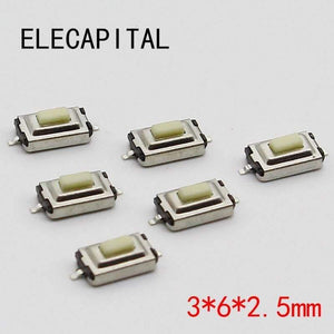Planet Gates 200001056 50pcs/lot SMT 3x6x2.5MM 2PIN Tactile Tact Push Button Micro Switch G73 Self-reset Momentary