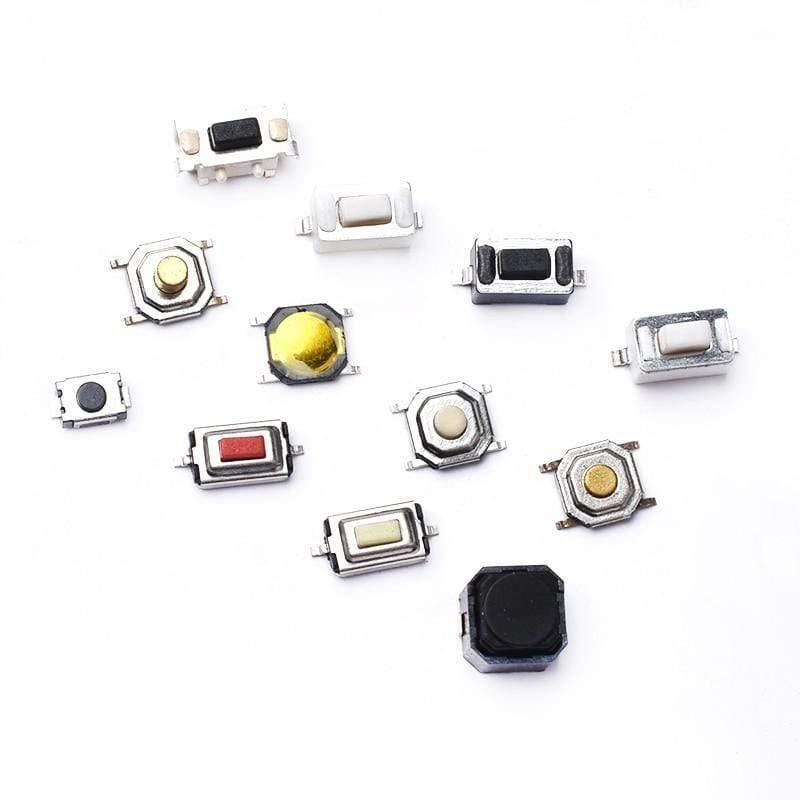 Planet Gates 200001056 50PCS Tact Switch Silicone Button Micro Switch 3*4*2mm 3x6x4.3mm 2Pin 3x6x2.5mm 4*4*1.5mm SMD 4 Feet