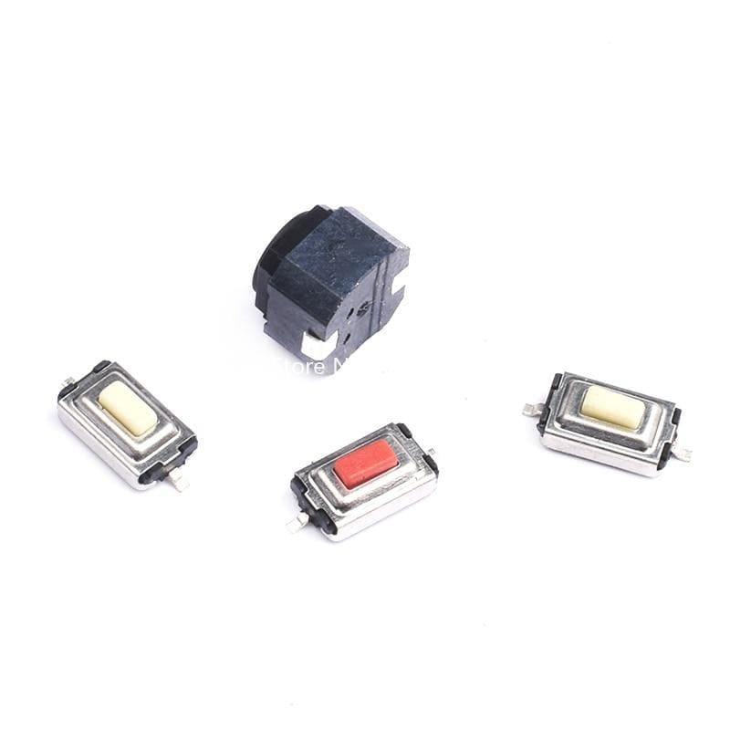 Planet Gates 200001056 50PCS Tact Switch Silicone Button Micro Switch 3*4*2mm 3x6x4.3mm 2Pin 3x6x2.5mm 4*4*1.5mm SMD 4 Feet