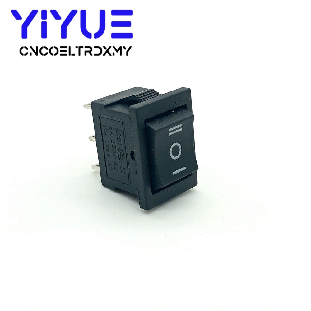 Planet Gates 200001056 5pcs KCD1 Black 3 Position Toggle Micro Switches 6A/250VAC 10A/125VAC (ON / Off / On) 6Pin Rocker Switch