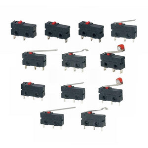Planet Gates 200001056 5Pcs Mini Micro Limit Switch NO NC 3 Pins PCB Terminals SPDT 5A 125V 250V 29mm Roller Arc Lever Snap Action Push Microswitches