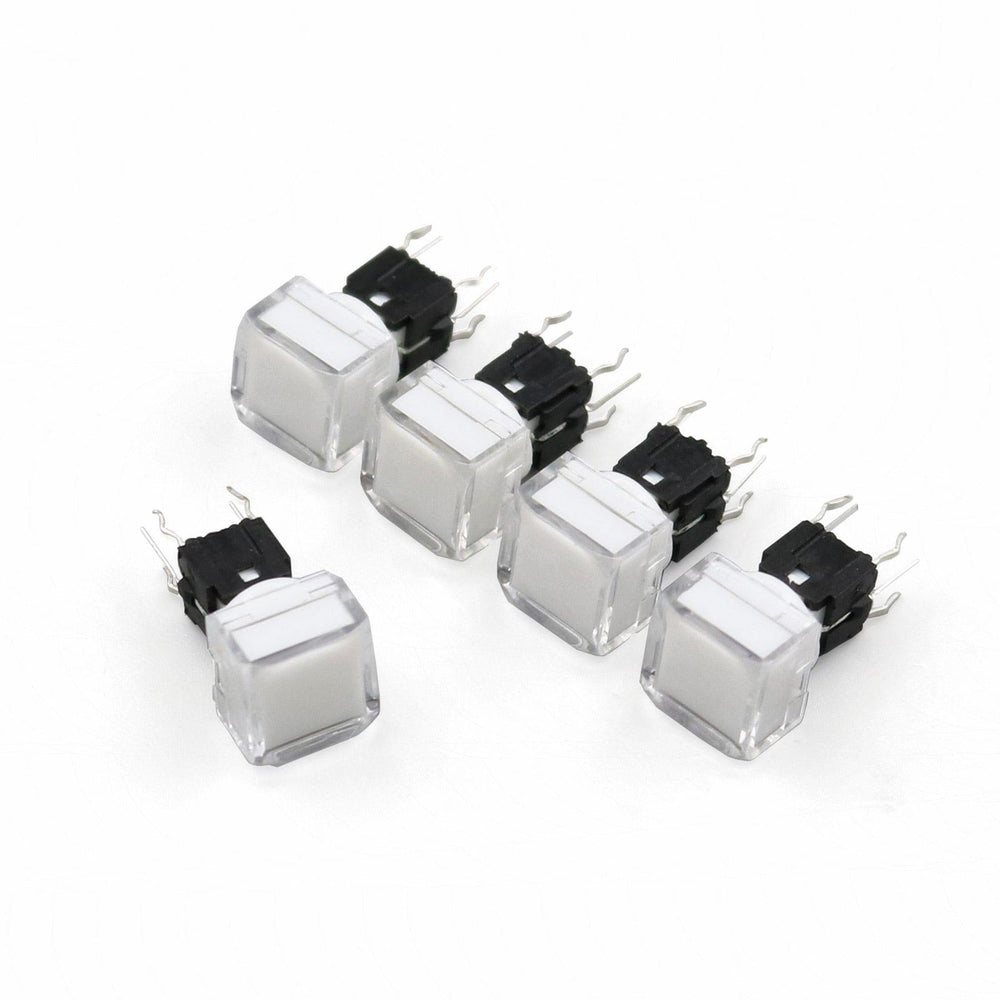 Planet Gates 200001056 5Pcs TS5 Series Square 9.2*9.2mm With LED Momentary SPST PCB Mini Push Button Click Tact Switch