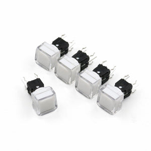 Planet Gates 200001056 5Pcs TS5 Series Square 9.2*9.2mm With LED Momentary SPST PCB Mini Push Button Click Tact Switch
