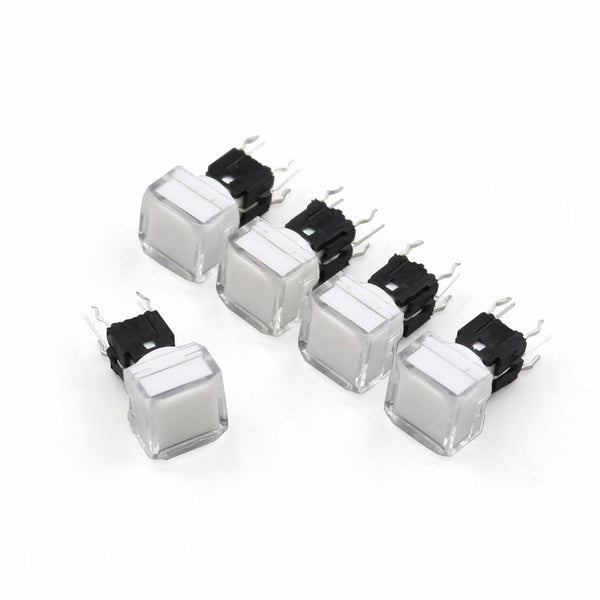 Planet Gates 200001056 5Pcs TS5 Series Square 9.2*9.2mm With LED Momentary SPST PCB Mini Push Button Click Tact Switch