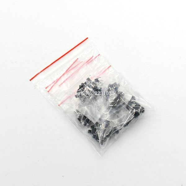 Planet Gates 200001056 7 Values 70pcs 6X6x4.3/5/6/7/8/9/10mm Tact Switch Tactile Push Button Switch Kit Sets DIP 4P Micro Switch New