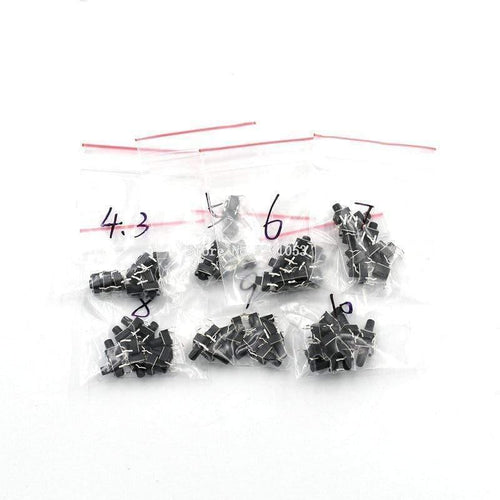 Planet Gates 200001056 7 Values 70pcs 6X6x4.3/5/6/7/8/9/10mm Tact Switch Tactile Push Button Switch Kit Sets DIP 4P Micro Switch New