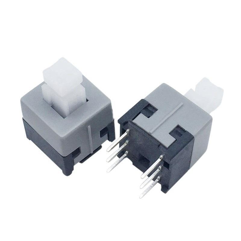 Planet Gates 200001056 8.5*8.5MM Self-Locking Switch Square Head 3.3X3.3 Double-Row 6 Feet 3X3 Interlocking Console Button Switches (8.5x8.5 10PCS)