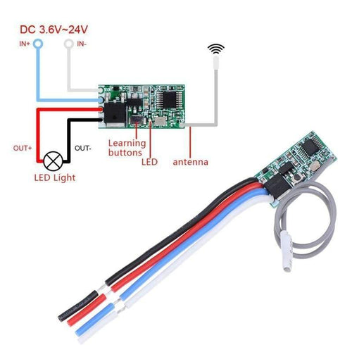 Planet Gates 200001056 as pic-771 1PC 433 Mhz 1CH RF Relay Receiver Universal Wireless Remote Control Switch Micro Module LED Light Controller DC 3.6V-24V DIY