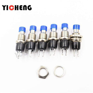 Planet Gates 200001056 blue / PBS-110 NO 6pcs Small Round Button PBS-110/NO PBS-111/NC 2 Foot Self-resetting No Lock Switch Button Switch 7MM Miniature Color Mixing